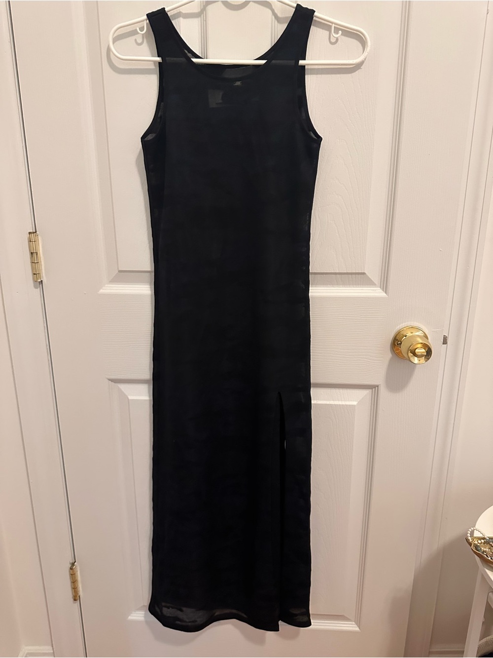 Sleek Black Sleeveless Maxi Dress with Side Slit